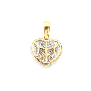 Round & Baguette Heart Diamond Pendant 1.00ct