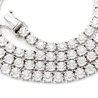 Illusion Set Diamond Tennis Chain 7.25ct