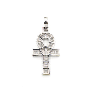 Ankh Cross Round & Baguette Diamond Pendant 1.8ct