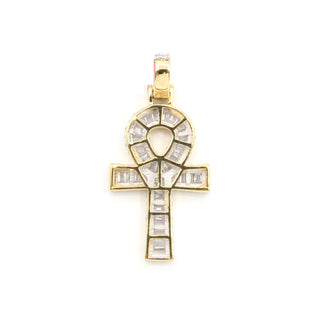 Ankh Cross Round & Baguette Diamond Pendant 1.8ct