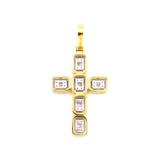 Round & Baguette Studded Cross Diamond Pendant 1.95ct