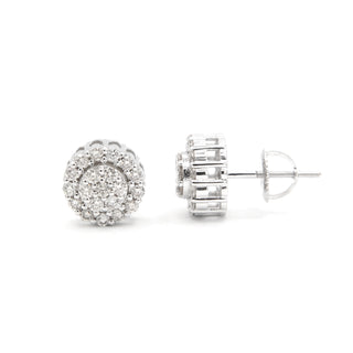 Stacked Cluster Diamond Studs WG .80ct