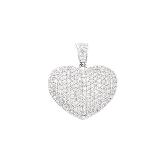 Puffed Up Heart Diamond Pendant 2.90ct