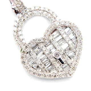 Heart With Key Diamond Pendant