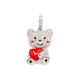 Heart-Warming Teddy Bear Diamond Pendant