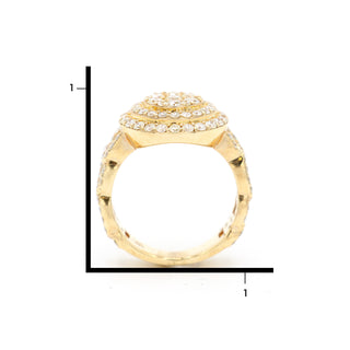 Dome-Centered Cuban Link Diamond Ring 2.85ct