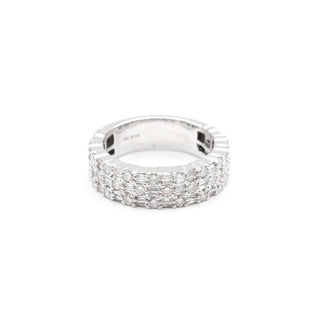 Round & Baguette Three Row Diamond Band 2.00ct