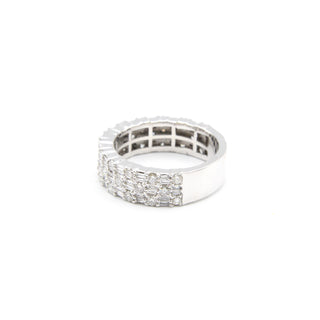 Round & Baguette Three Row Diamond Band 2.00ct