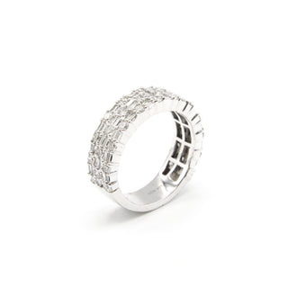 Round & Baguette Three Row Diamond Band 2.00ct