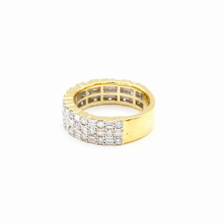 Round & Baguette Three Row Diamond Band 2.00ct